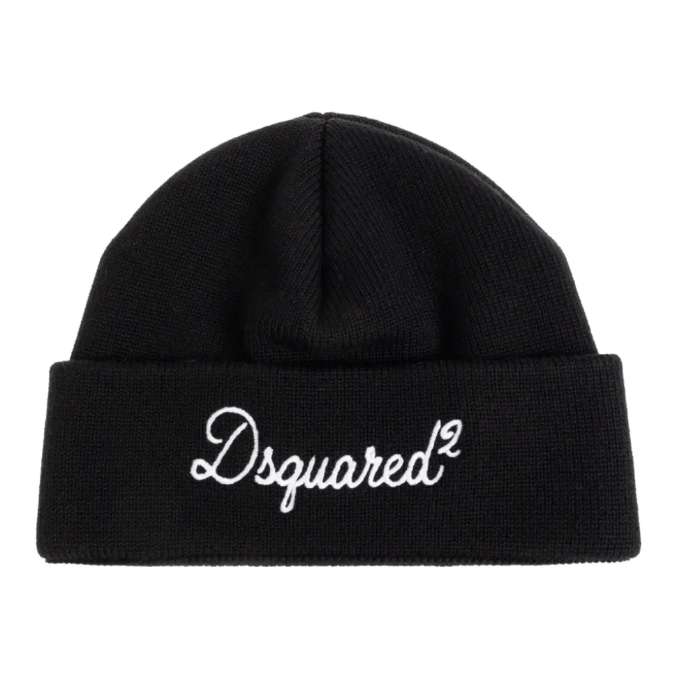 Wool Beanie with Embroidered Logo