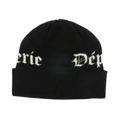 Wool Beanie With Logo Intarsia