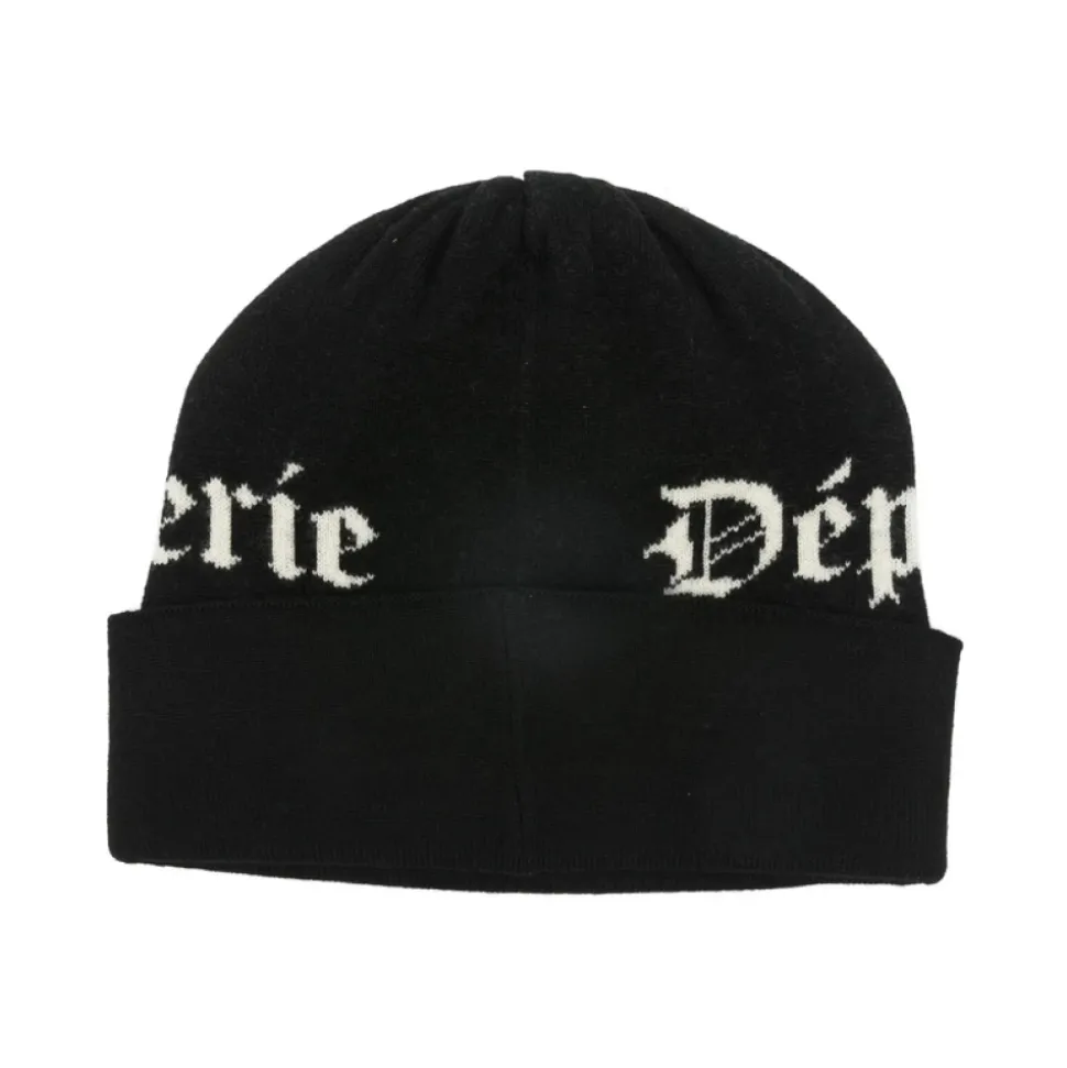 Wool Beanie With Logo Intarsia