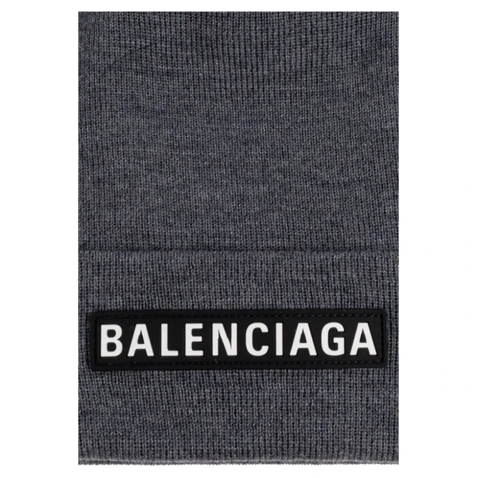 Wool Beanie with Logo Patch