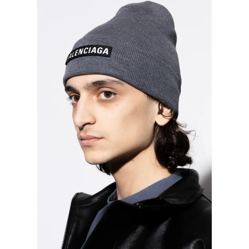 Wool Beanie with Logo Patch
