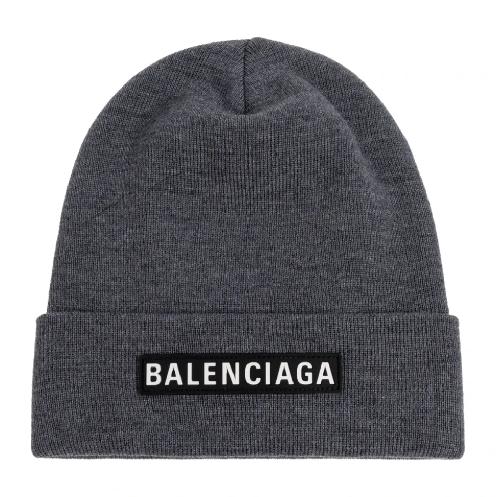 Wool Beanie with Logo Patch