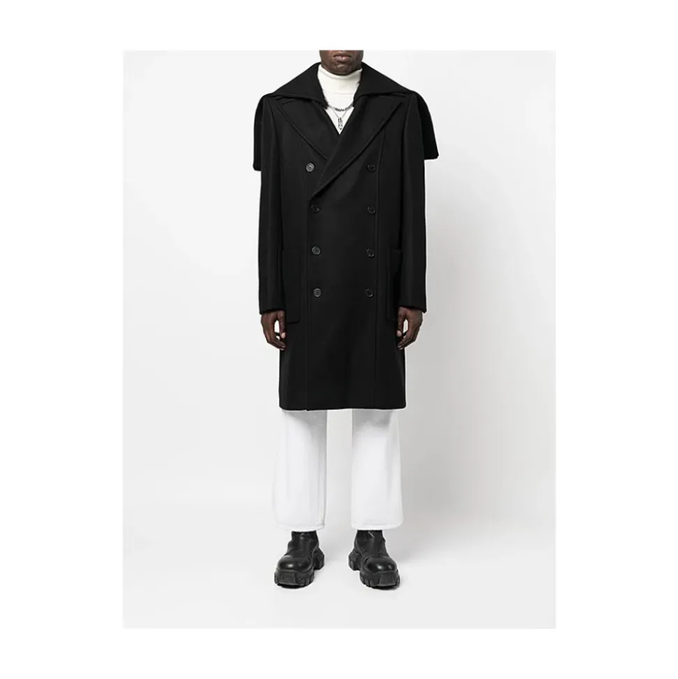 Wool Blend Double-Breasted Coat
