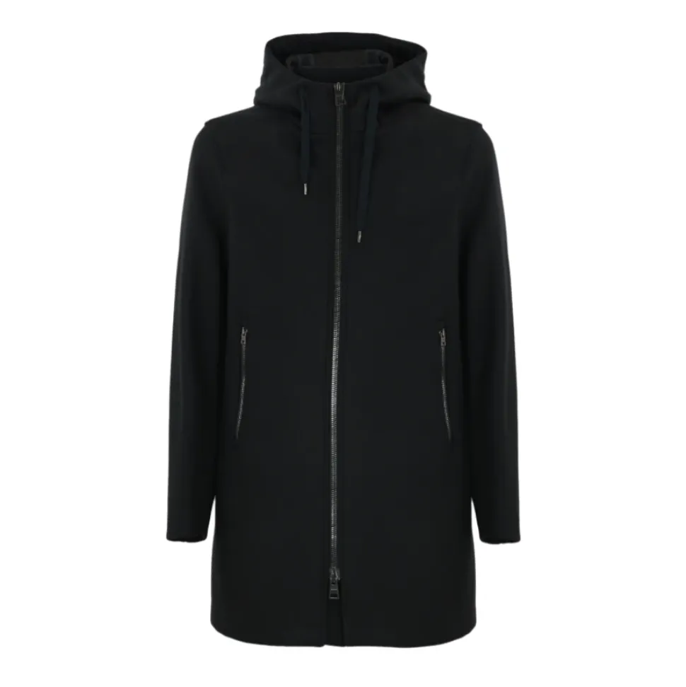 Wool Blend Parka with Hood
