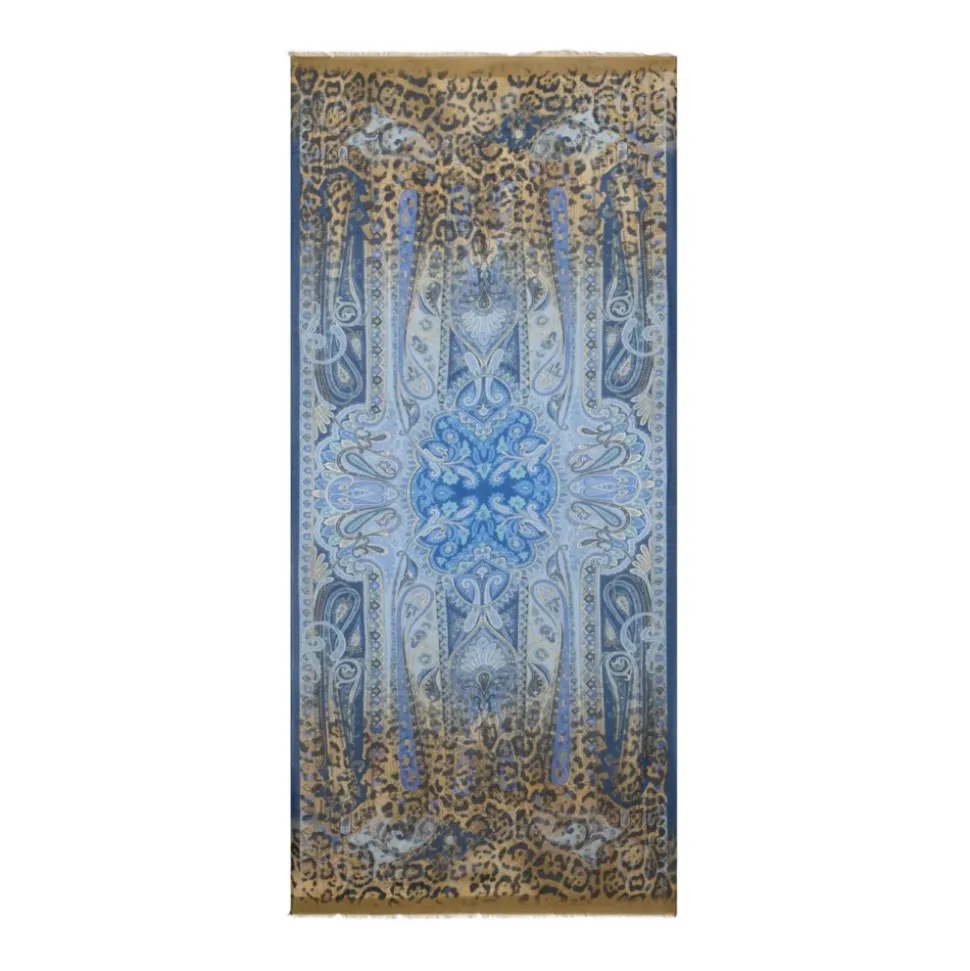 Wool-blend Scarf with Degradé Animal Motif
