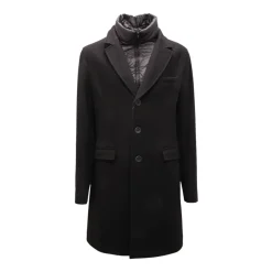 Wool Coat with Removable Inner Double-Breasted