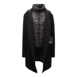 Wool Coat with Removable Inner Double-Breasted