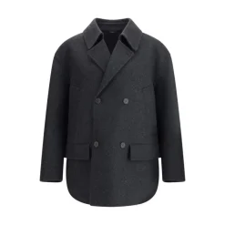 Wool Felt Double-Breasted Caban Coat
