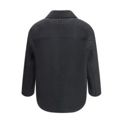 Wool Felt Double-Breasted Caban Coat