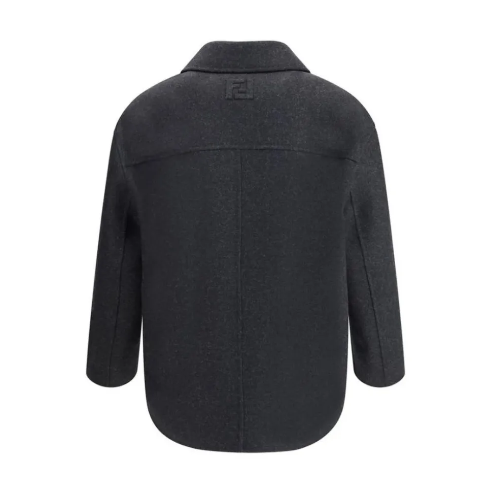 Wool Felt Double-Breasted Caban Coat