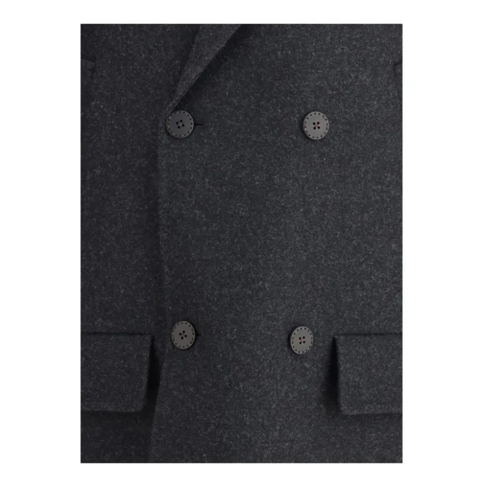 Wool Felt Double-Breasted Caban Coat