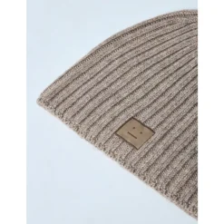 Wool Knit Logo Beanie Hat