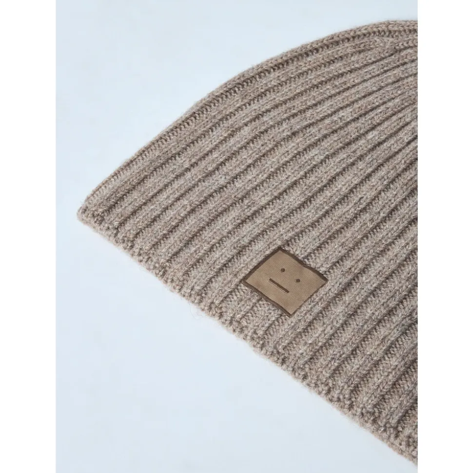 Wool Knit Logo Beanie Hat