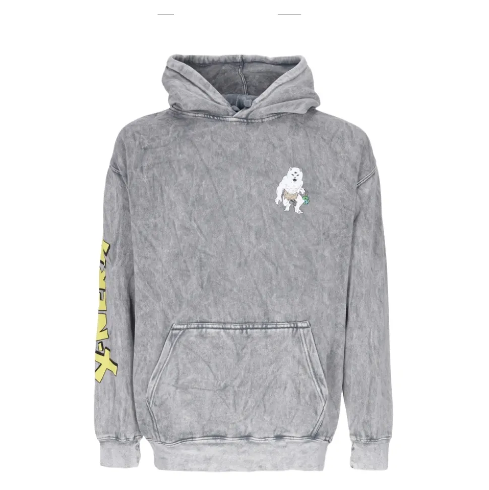 X-nerm Charcoal Hoodie Mineral Wash