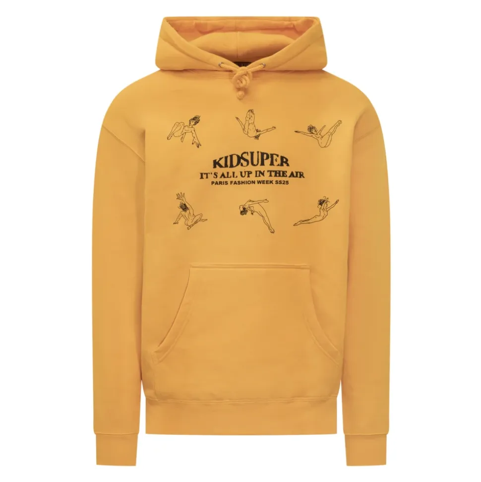 Yellow Cotton Blend Hooded Sweatshirt