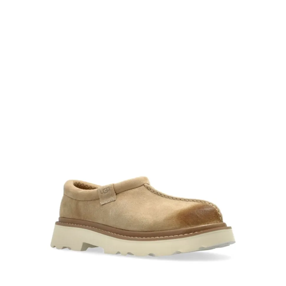 Yellow Suede Lug Loafer Shoes