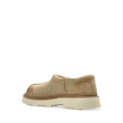 Yellow Suede Lug Loafer Shoes